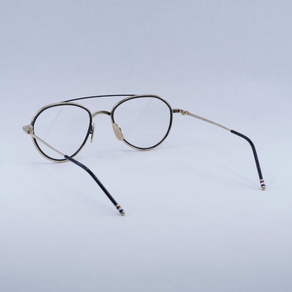 Thom Browne TB-109-A-GLD-BLK-53 Eyeglasses Gold/Black Aviator Frame 53mm - Picture 6 of 12